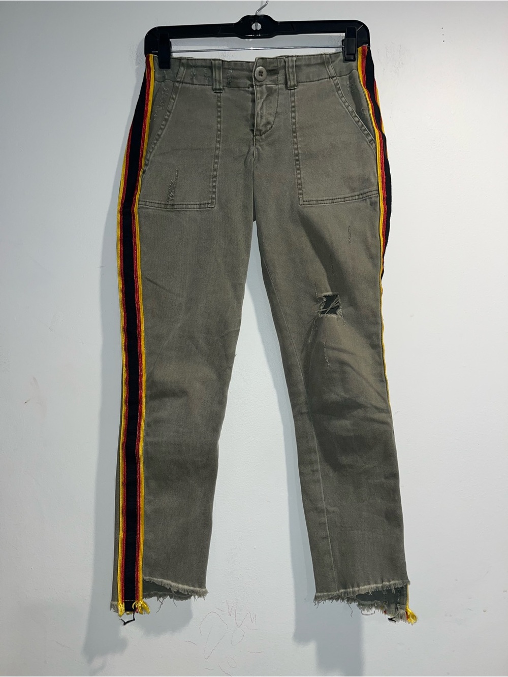 PAM & GELA Side stripe step hem cropped utility pants